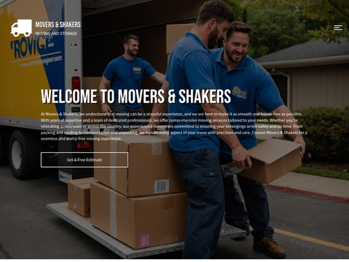 Movers & Shakers: Premium Moving and Storage Website Template