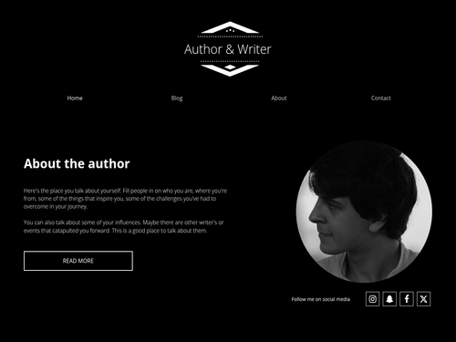 Stunning Author Website Template for Writers, Bloggers & Poets
